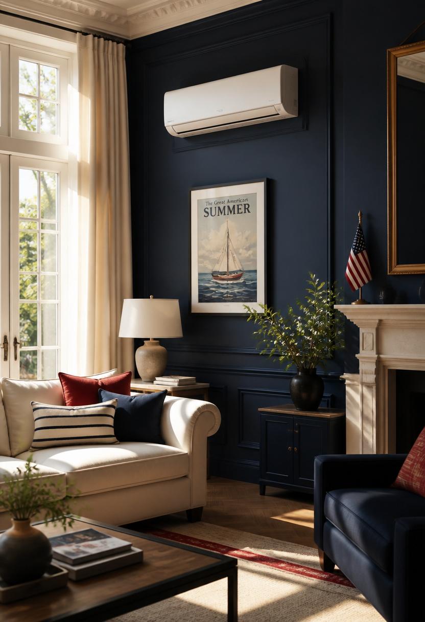 Premium British living room with a sleek Freedom Frost air conditioning unit
